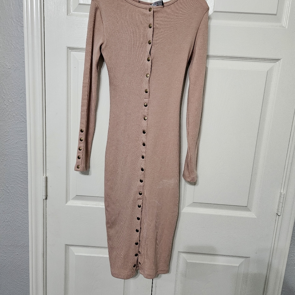 Blush/Nude Button down Maxi Dress